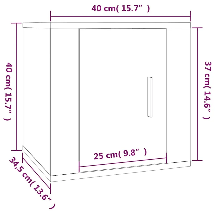 Meuble TV mural Noir 40x34,5x40 cm - 11