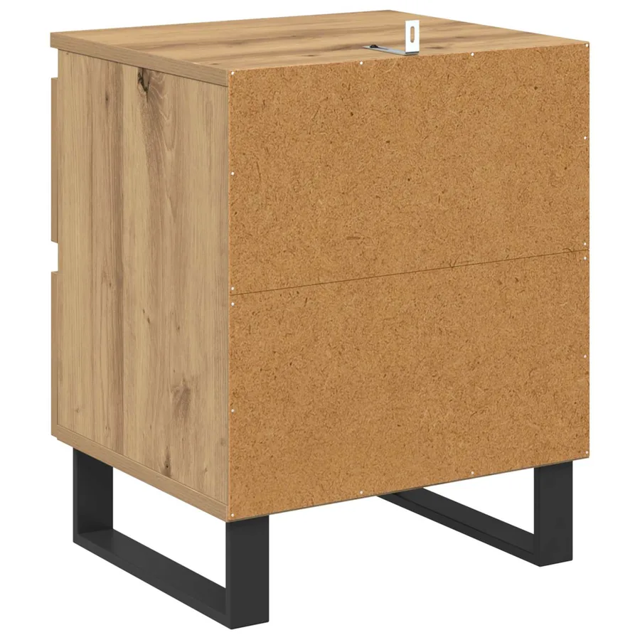 Cabinet de chevet 2 pc Chêne artisanal 40 x 35 x 50 cm - 9