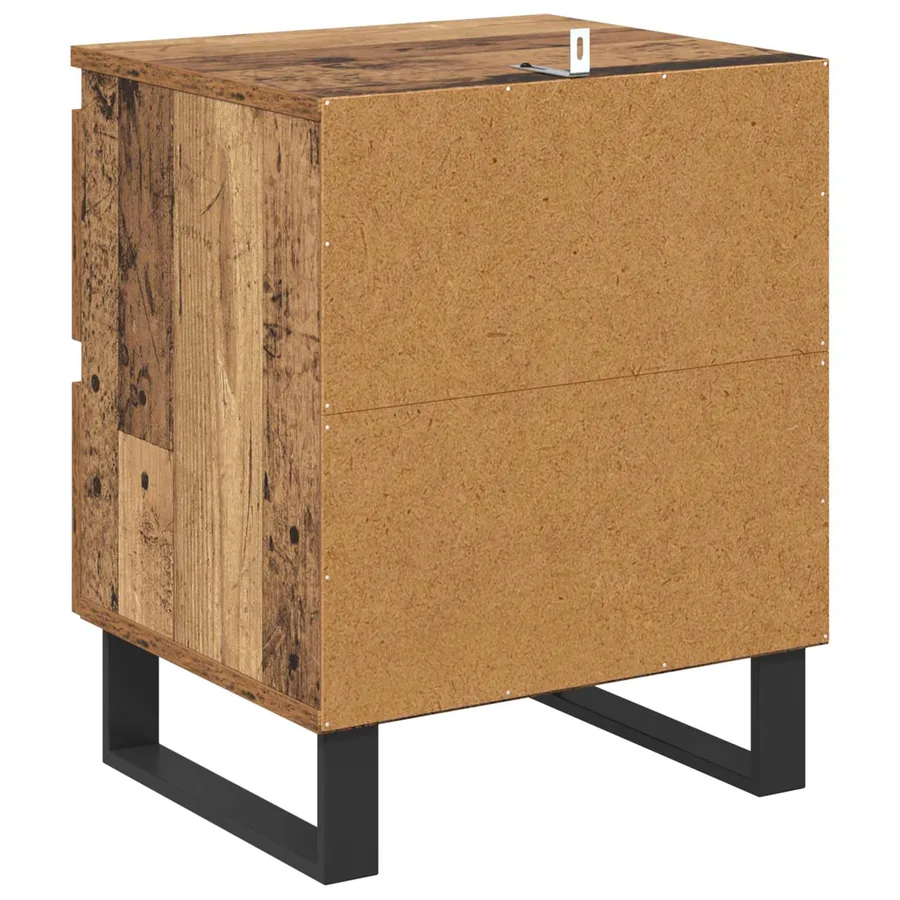 Cabinet de chevet avec tiroir 2 pcs Bois ancien 40 x 35 x 50 cm - 9