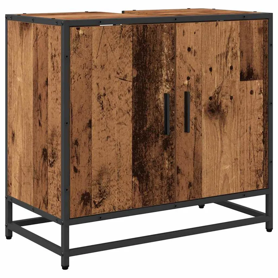 Ensemble de mobilier de salle de bain 4 pcs Bois Ancien - 5