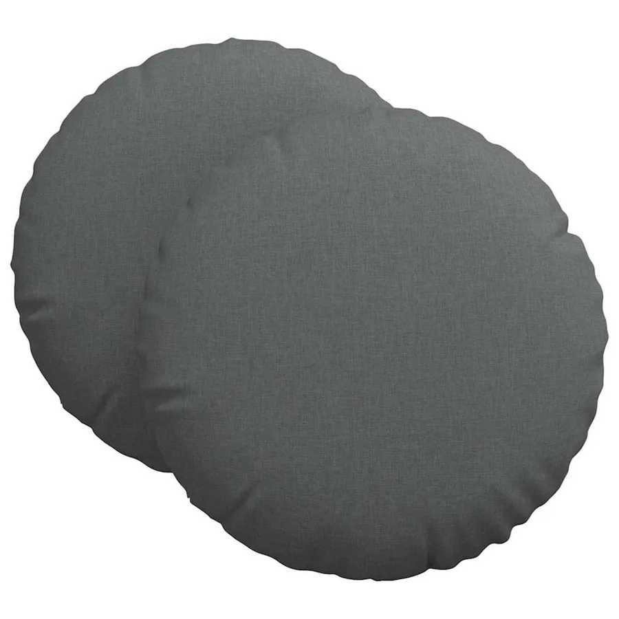 Coussins de siège 2 pcs Gris foncé Ø80 x 29 cm tissu - 2