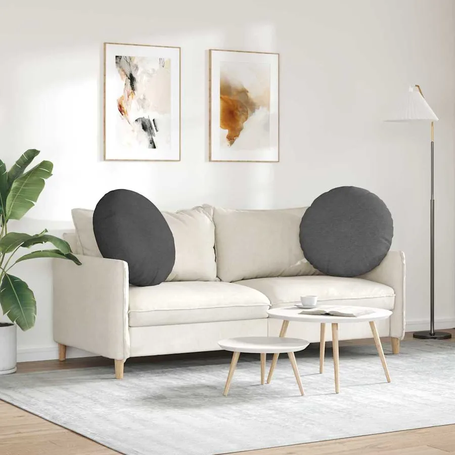 Coussins de siège 2 pcs Gris foncé Ø60 x 21 cm - 4