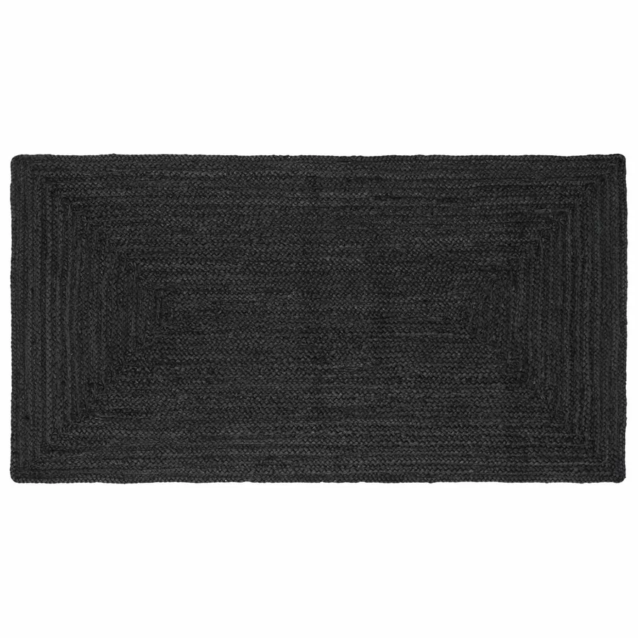 Tapis de surface Rectangulaire Gris foncé 80 x 150 cm Jute