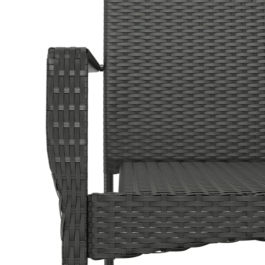 Ensemble à manger de jardin coussins 7pcs Noir Résine tressée - 8