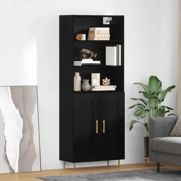 Haut Armoire Chêne noir 69,5 x 34 x 180 cm Bois d'ingénierie