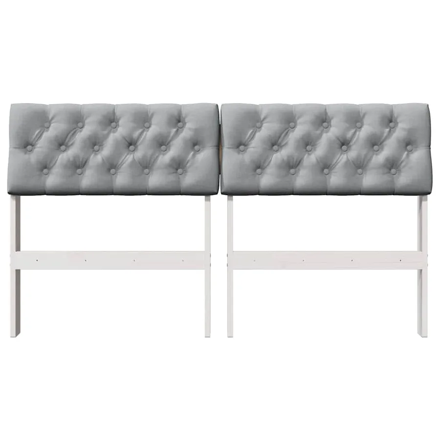 Tête de lit capitonnée Gris clair 160 cm Pin massif - 4