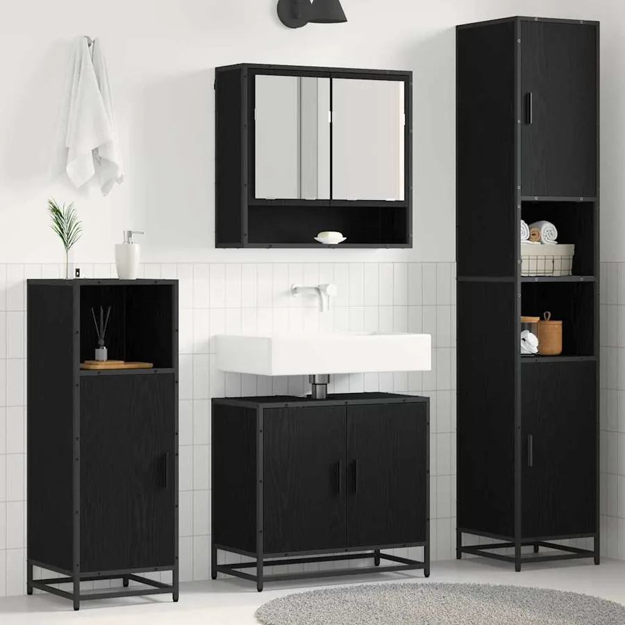 Ensemble de mobilier de salle de bain 3 pc Chêne artisanal