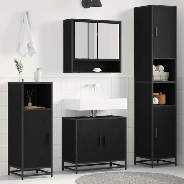 Ensemble de mobilier de salle de bain 3 pc Chêne artisanal