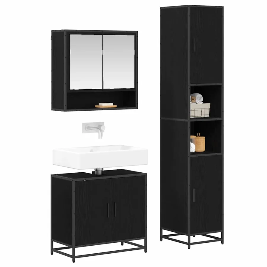Ensemble de mobilier de salle de bain 3 pc Chêne artisanal - 3