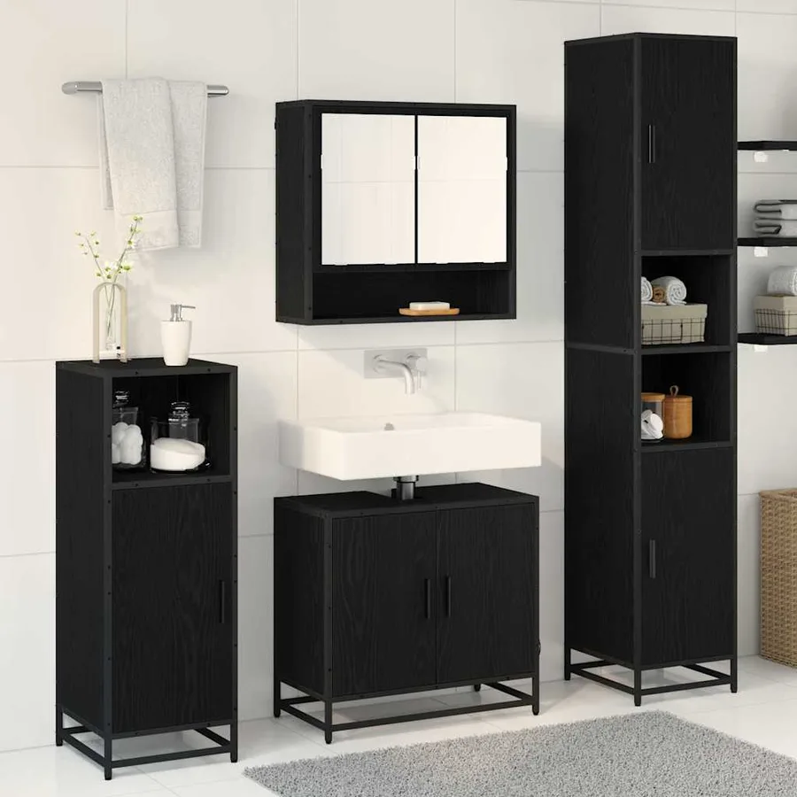 Ensemble de mobilier de salle de bain 3 pc Chêne artisanal - 4