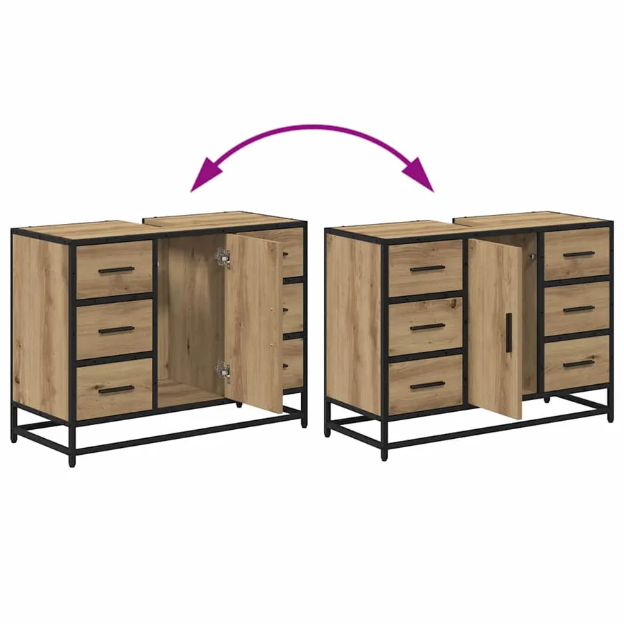 Ensemble de mobilier de salle de bain 3 pc Chêne artisanal - 14