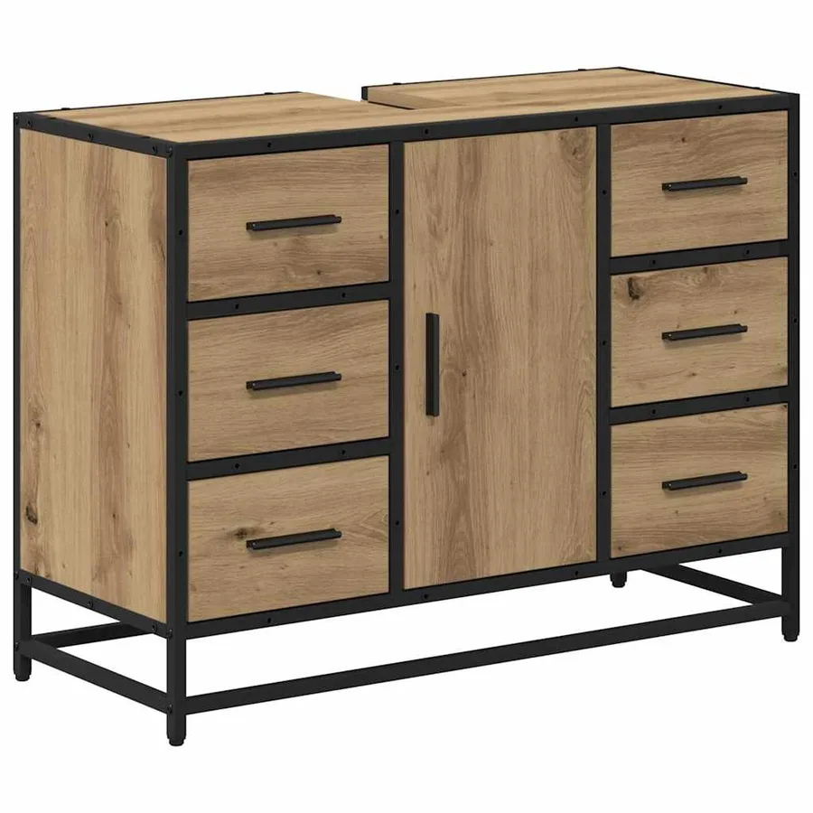 Ensemble de mobilier de salle de bain 3 pc Chêne artisanal - 6