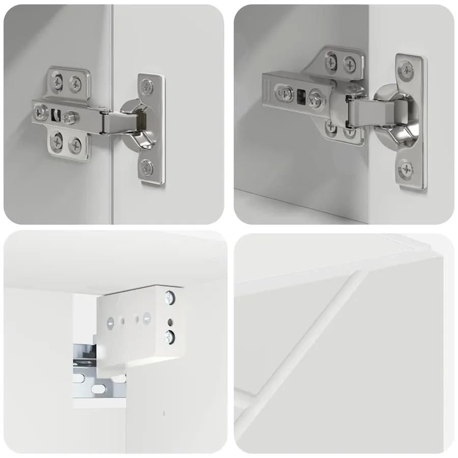 Ensemble de mobilier de salle de bain avec tiroir 4 pcs Blanc - 10