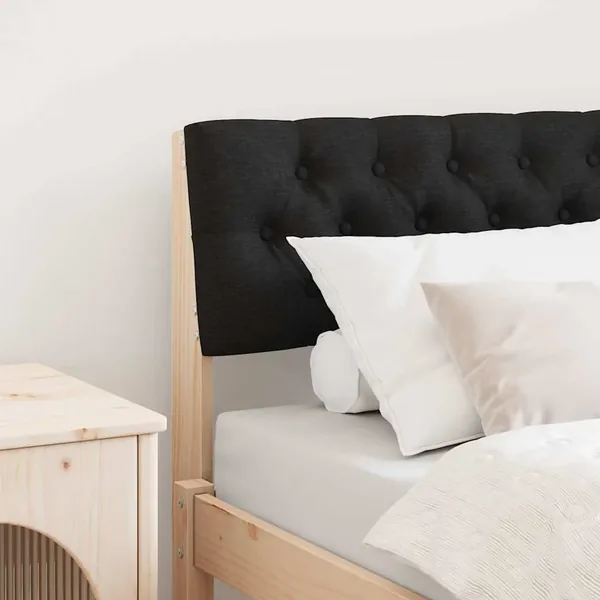 Tête de lit capitonnée Noir 75 cm Pin massif