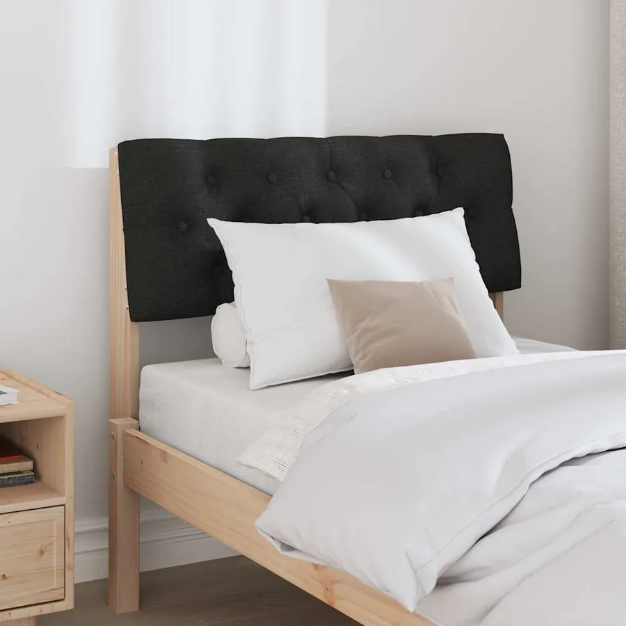 Tête de lit capitonnée Noir 75 cm Pin massif - 3