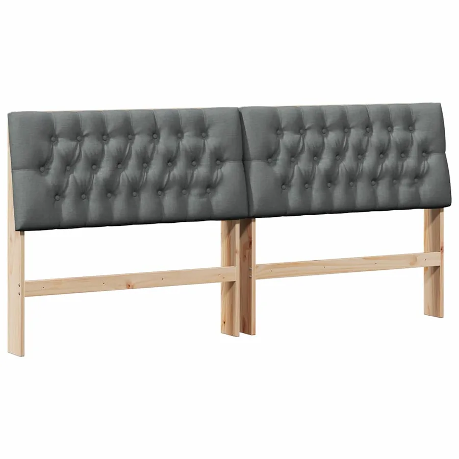 Tête de lit capitonnée Gris foncé 200 cm Pin massif - 2