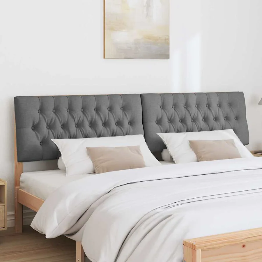 Tête de lit capitonnée Gris foncé 200 cm Pin massif - 3