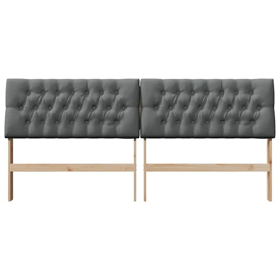 Tête de lit capitonnée Gris foncé 200 cm Pin massif - 4