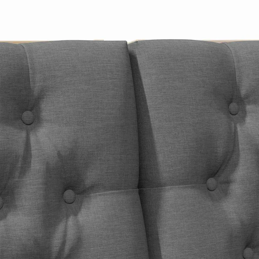 Tête de lit capitonnée Gris foncé 200 cm Pin massif - 7