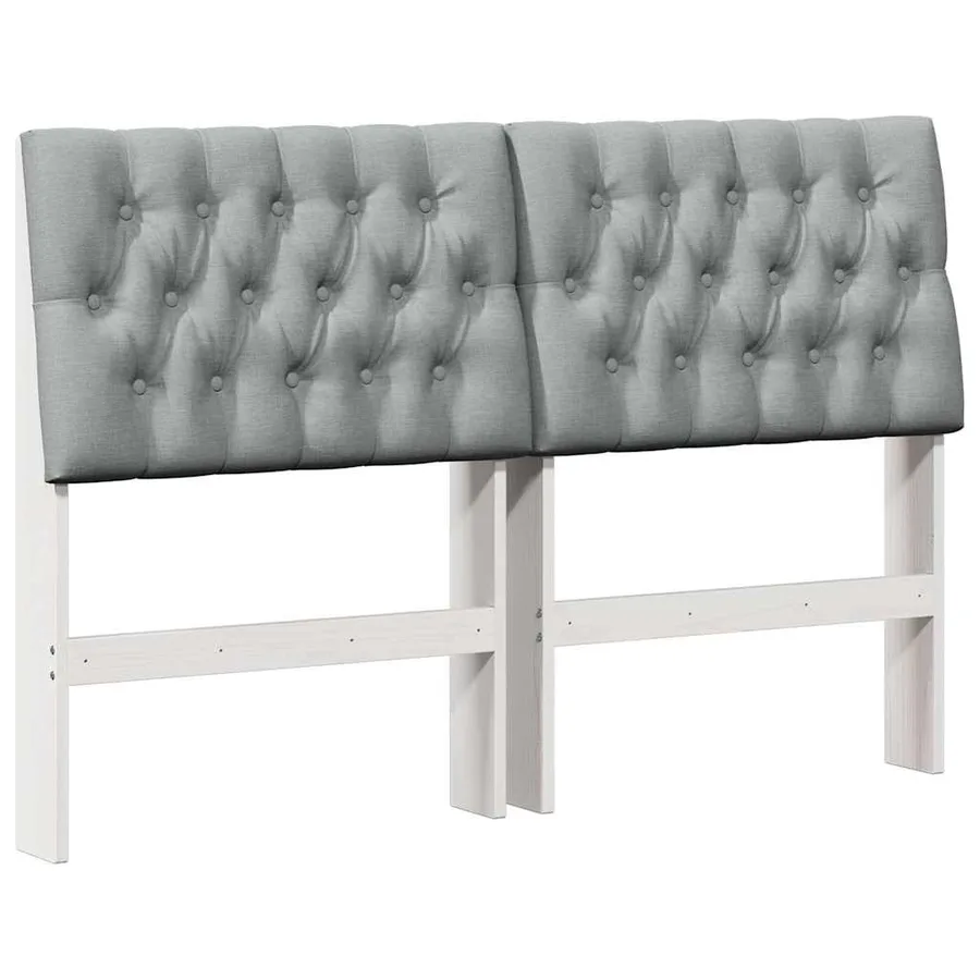 Tête de lit capitonnée Gris clair 135 cm Pin massif - 2