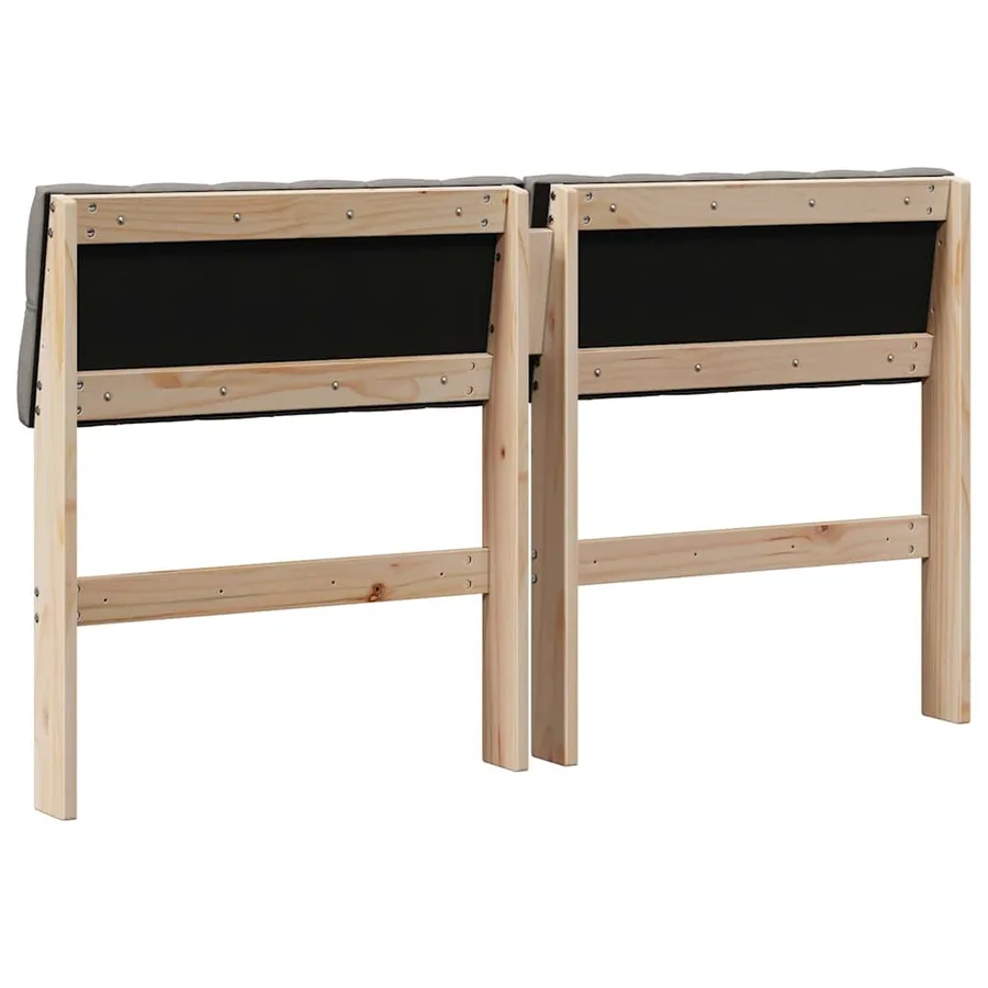 Tête de lit capitonnée Taupe 140 cm Pin massif - 6