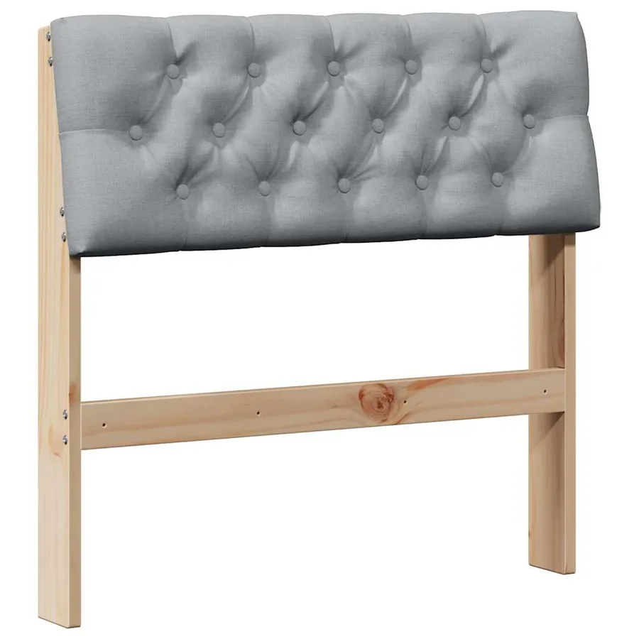 Tête de lit capitonnée Gris clair 75 cm Pin massif - 2
