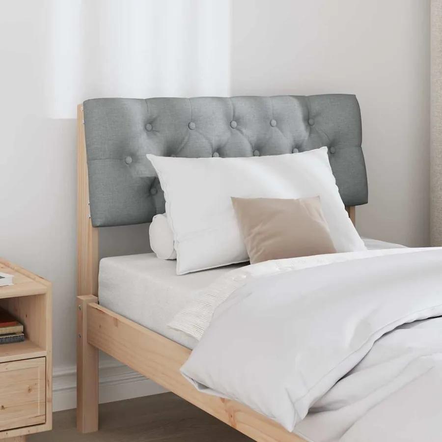 Tête de lit capitonnée Gris clair 75 cm Pin massif - 3