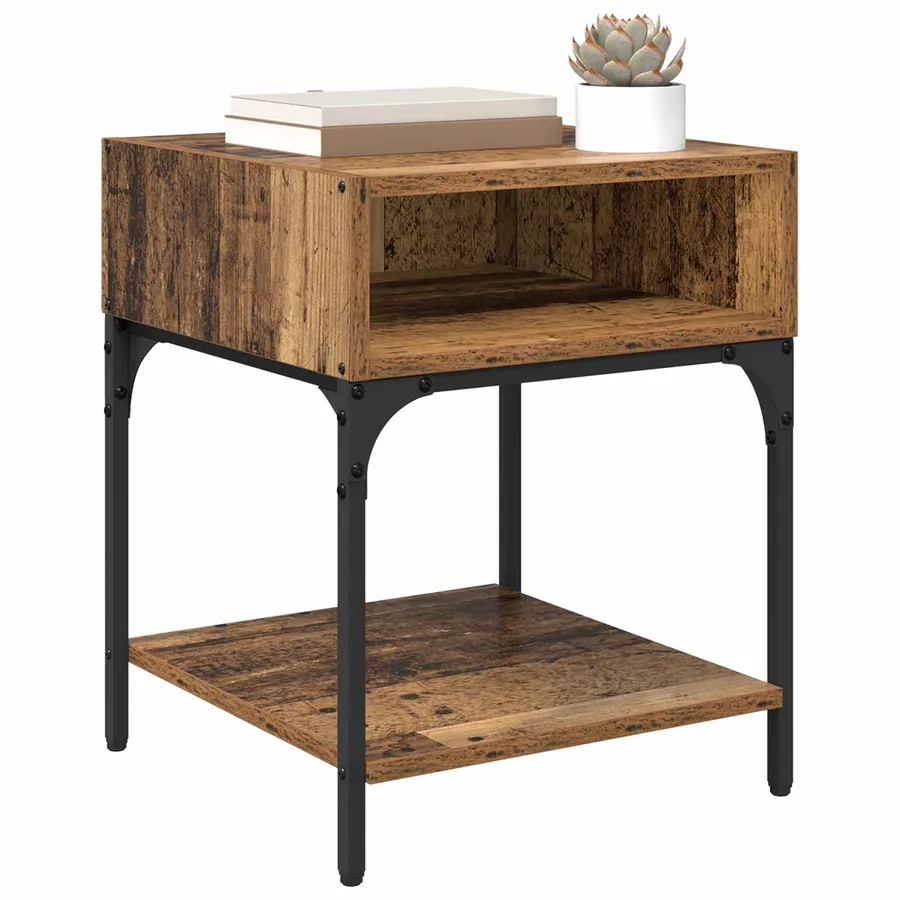 Table de chevet Bois ancien 40 x 40 x 50 cm Bois d'ingénierie - 3