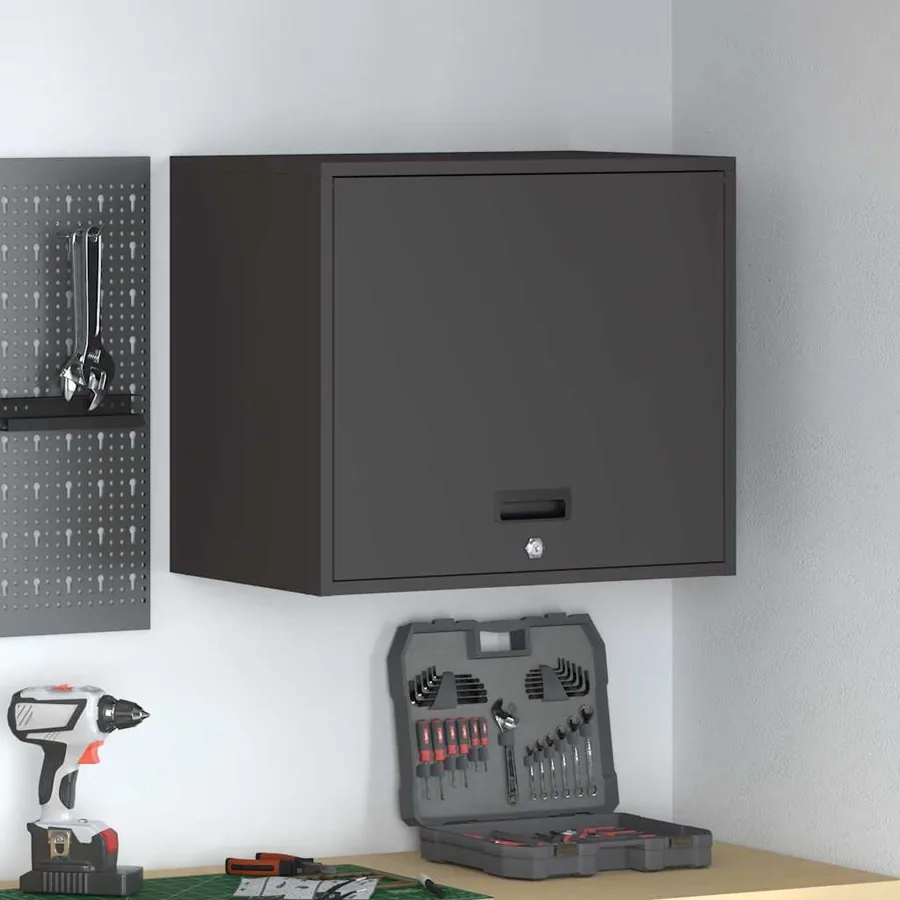 Armoire murale pour garage Noir 60 x 40 x 53 cm