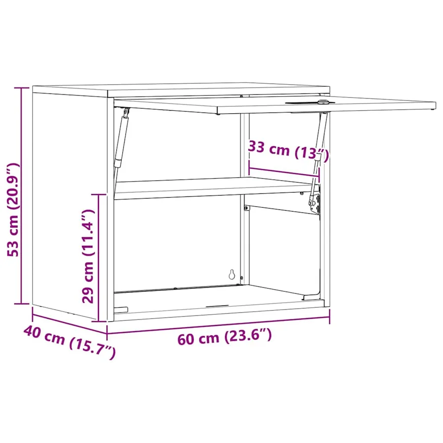 Armoire murale pour garage Noir 60 x 40 x 53 cm - 14