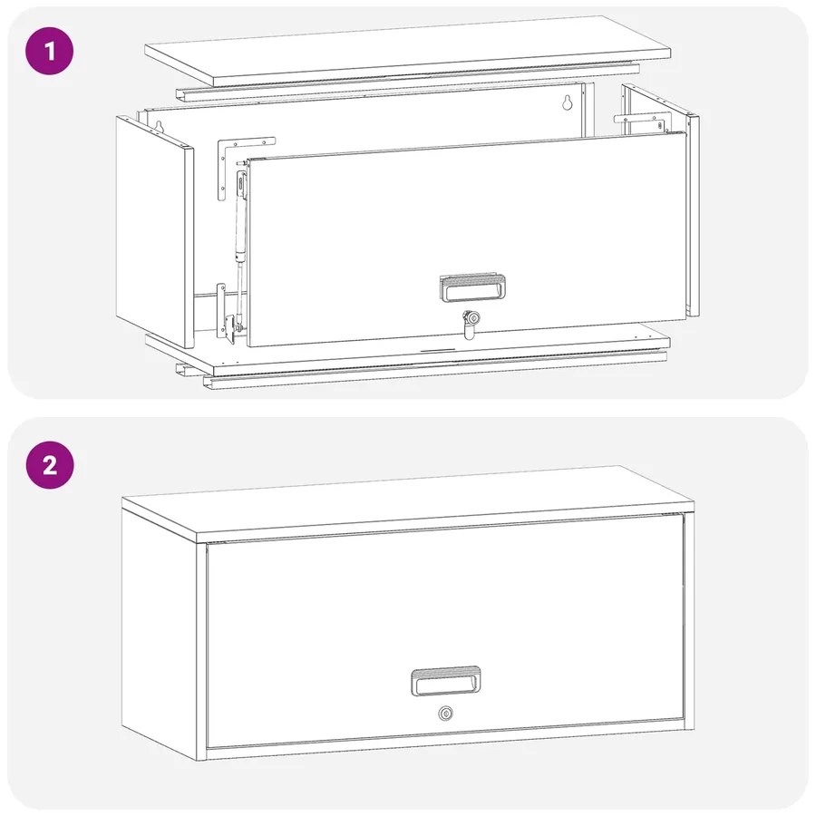 Armoire murale pour garage Blanc 80 x 33 x 35 cm - 12