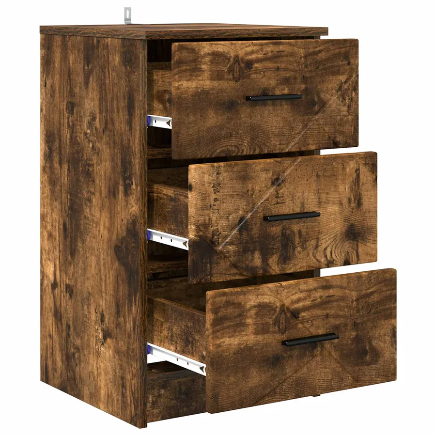 Cabinet de chevet Chêne fumé 38 x 38 x 66 cm Bois d'ingénierie - 5