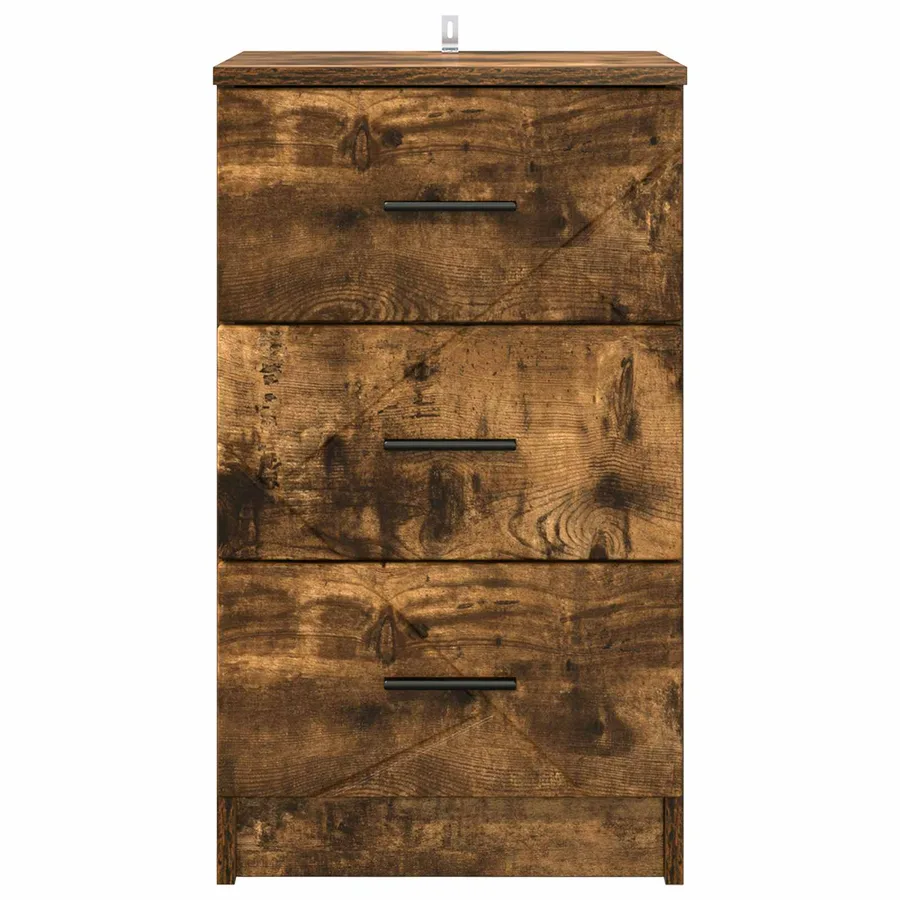Cabinet de chevet Chêne fumé 38 x 38 x 66 cm Bois d'ingénierie - 6