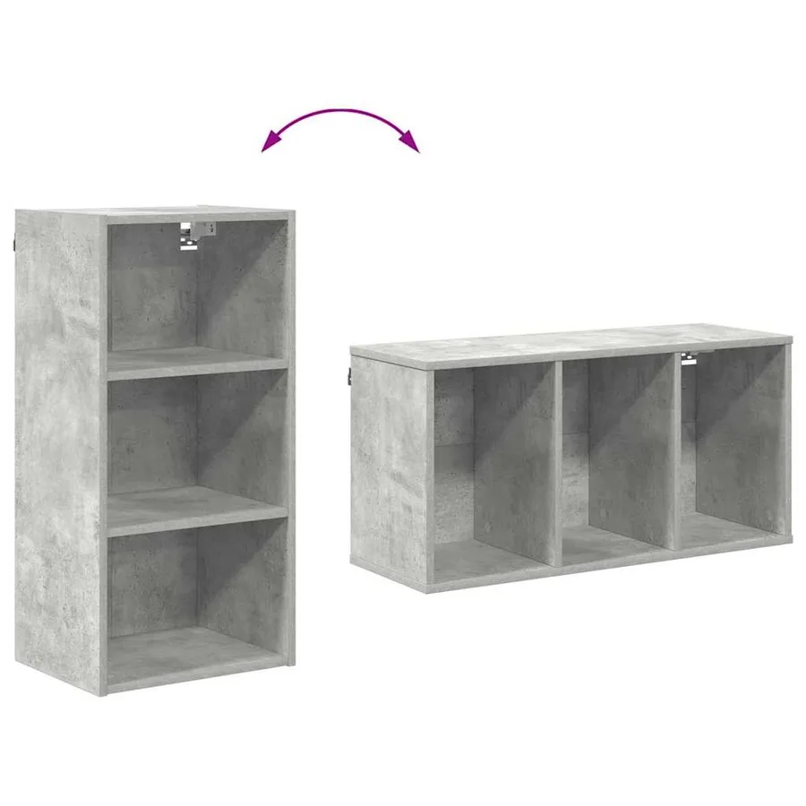 Armoire suspendue avec stockage Gris béton 40 x 29,5 x 80 cm - 10