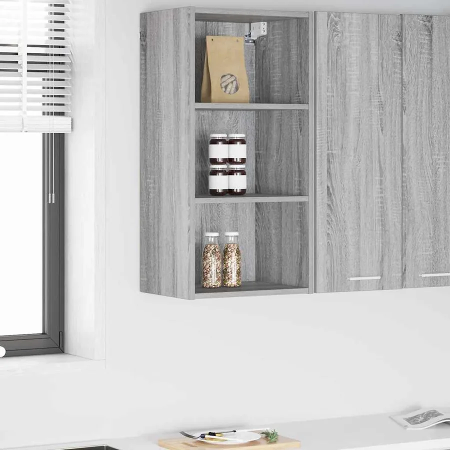 Armoire suspendue avec stockage Gris Sonoma 40 x 29,5 x 80 cm