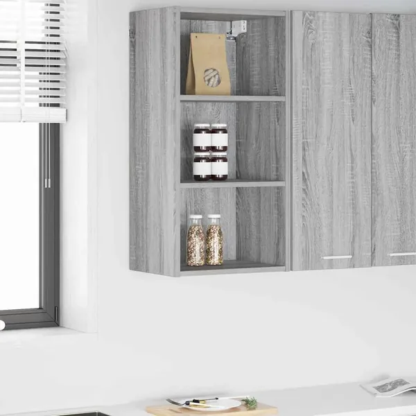 Armoire suspendue avec stockage Gris Sonoma 40 x 29,5 x 80 cm