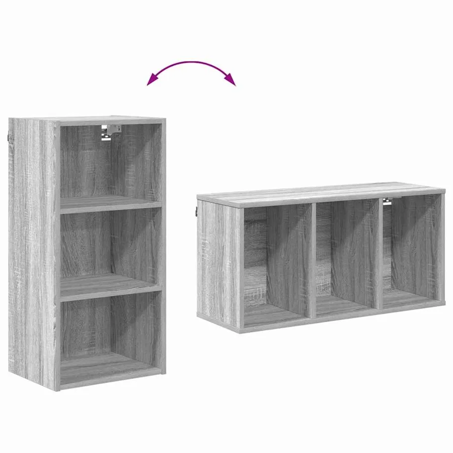 Armoire suspendue avec stockage Gris Sonoma 40 x 29,5 x 80 cm - 8