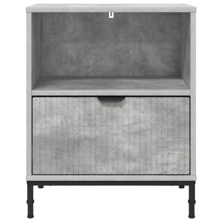Cabinet de chevet avec tiroir 2 pcs Gris béton 49 x 36 x 61 cm - 6