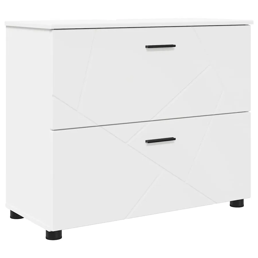 Ensemble de mobilier de salle de bain avec tiroir 2 pcs Blanc - 5