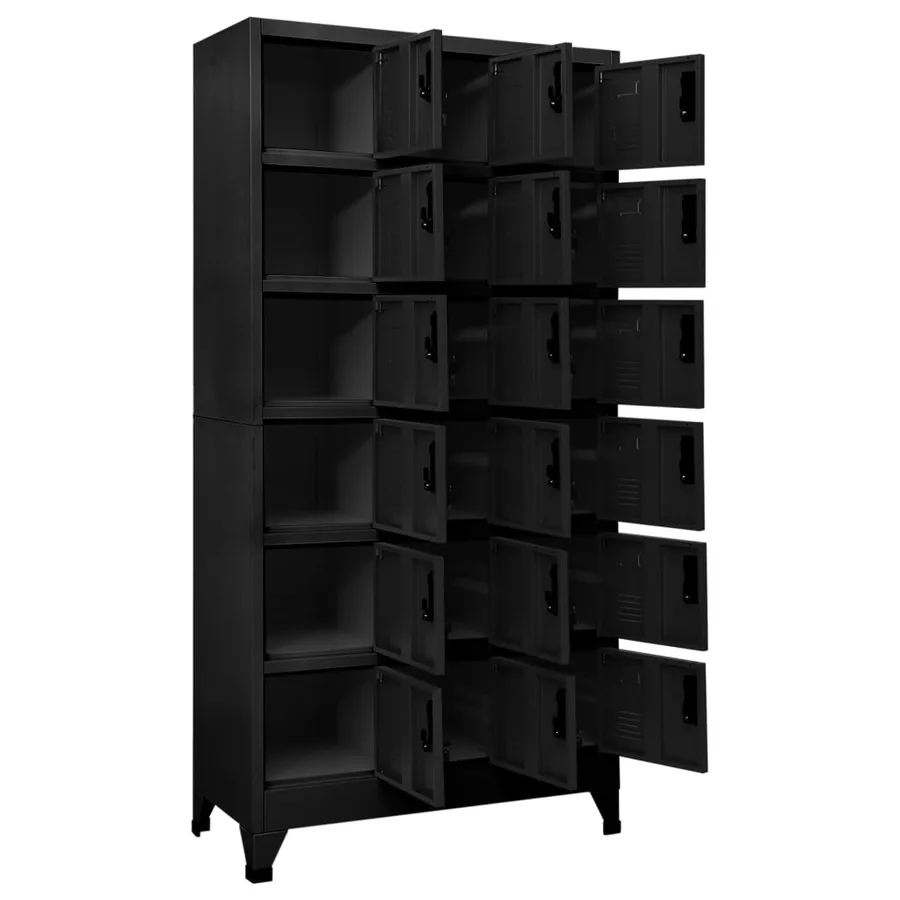 Armoire à casiers Noir 90x40x180 cm Acier - 3