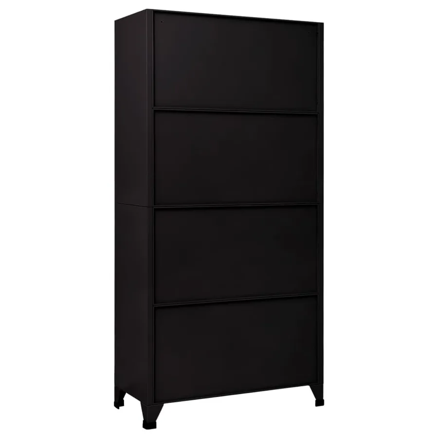 Armoire à casiers Noir 90x40x180 cm Acier - 5