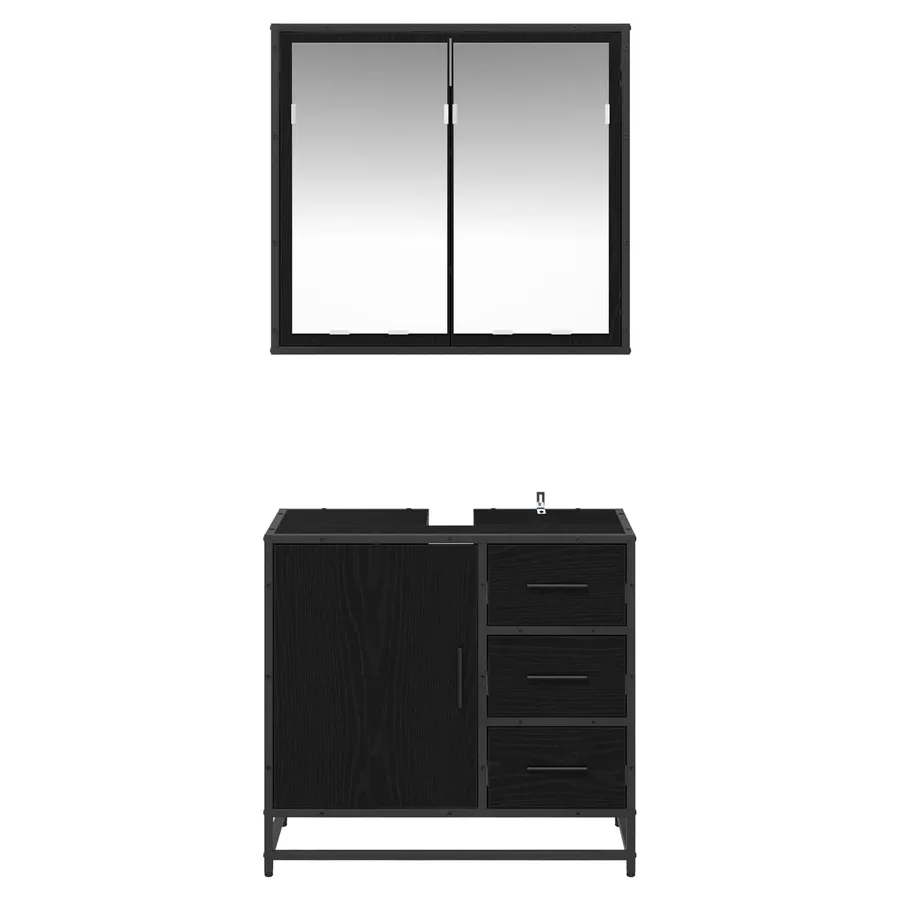 Ensemble de mobilier de salle de bain 2 pcs Chêne noir - 7