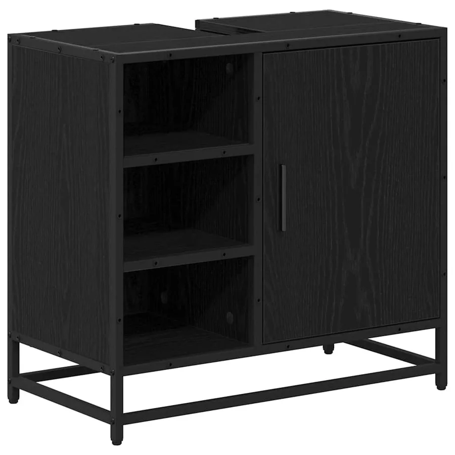 Ensemble de mobilier de salle de bain 3 pcs Chêne noir - 5