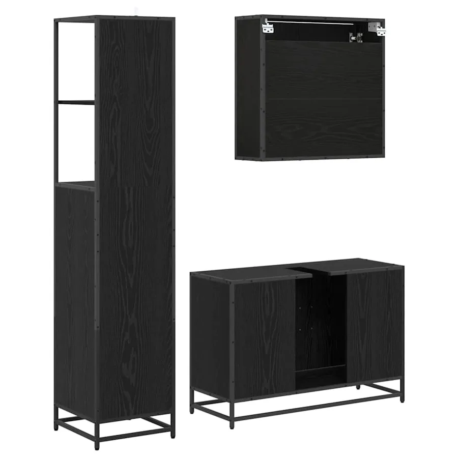 Ensemble de mobilier de salle de bain 3 pcs Bois Ancien - 9