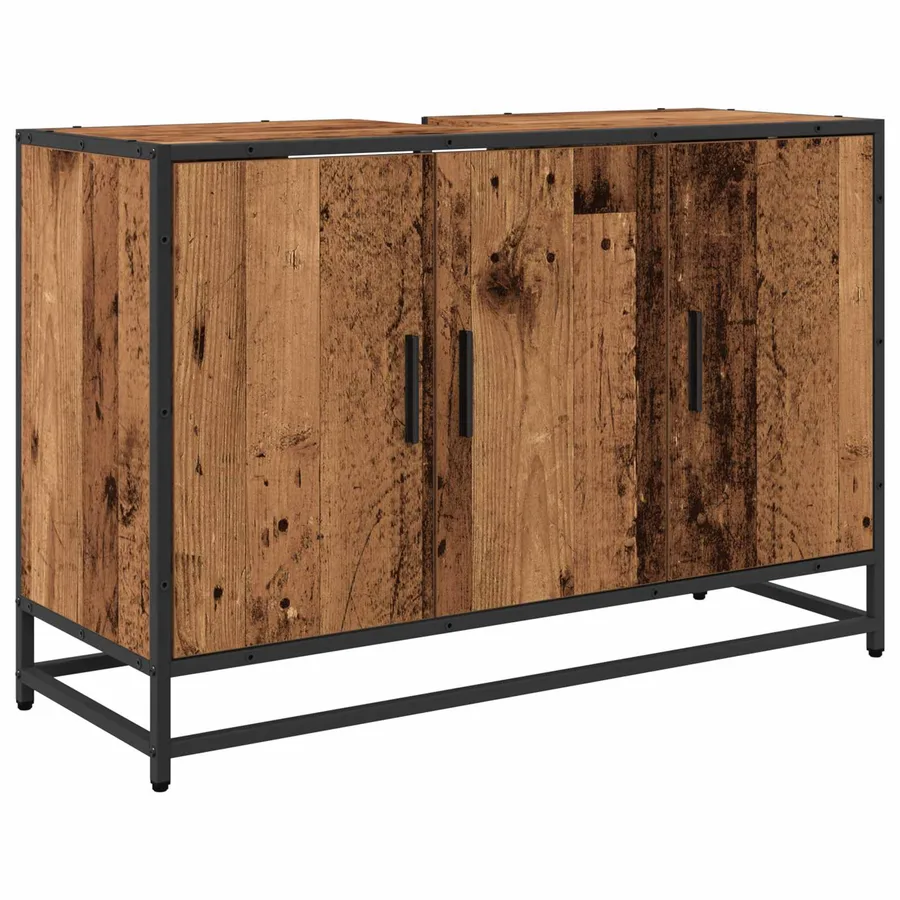 Ensemble de mobilier de salle de bain 2 pcs Bois Ancien - 5