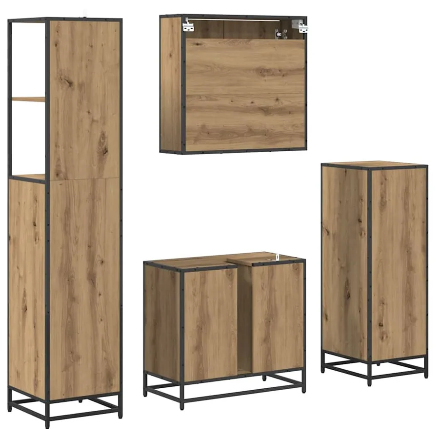 Ensemble de mobilier de salle de bain 4 pc Chêne artisanal - 10