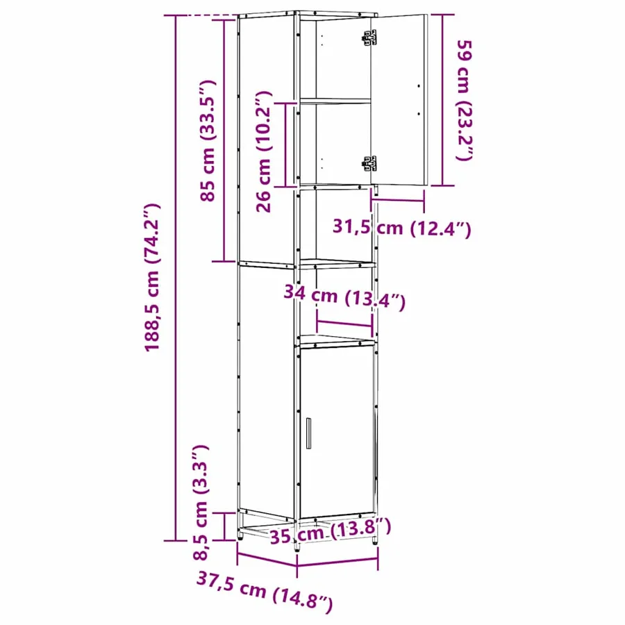 Ensemble de mobilier de salle de bain 3 pcs Chêne noir - 19