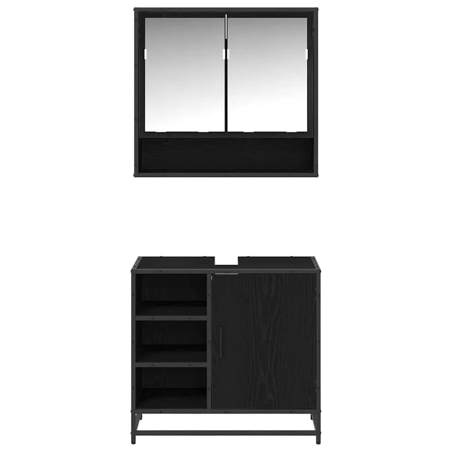 Ensemble de mobilier de salle de bain 2 pcs Chêne noir - 7
