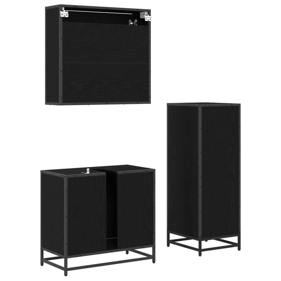 Ensemble de mobilier de salle de bain 3 pcs Chêne noir - 8
