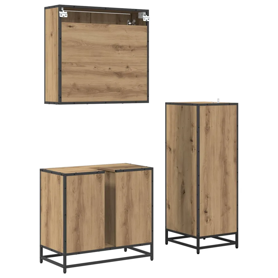 Ensemble de mobilier de salle de bain 3 pc Chêne artisanal - 10